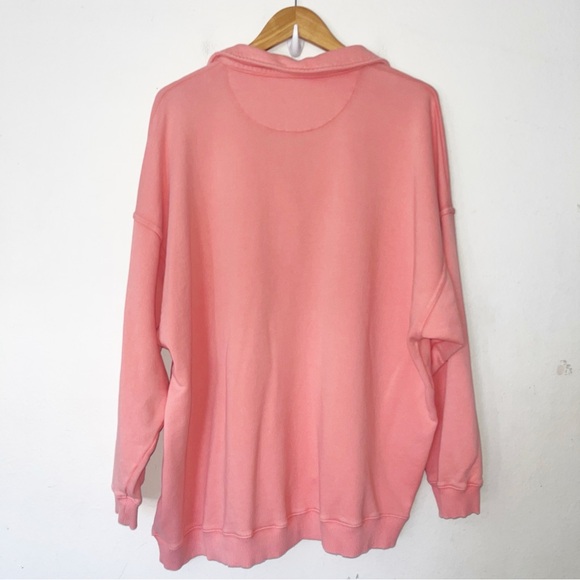 Aerie happy henley everyday polo sweater women’s Sz XL oversized pink lounge - Picture 7 of 8